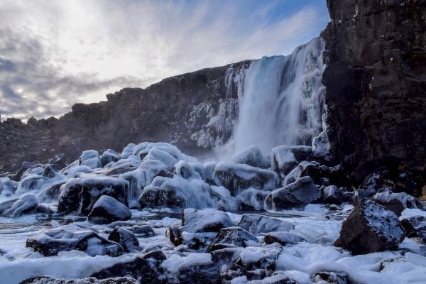 Öxarárfoss -krásny vodopád na Islande